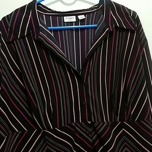 Size 22/24 long sleeve empire waist striped blouse